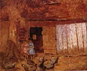 Thomas Eakins Feed grain to Chickens Spain oil painting artist